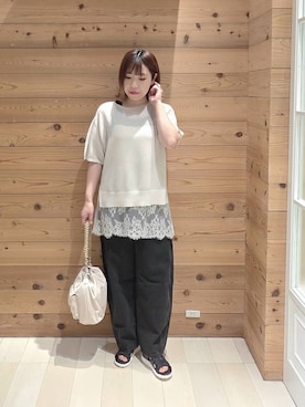 「GLOBAL WORK（グローバルワーク）のアイテム（トップス）」を使った、テソ子さん（レディース・162cm）の夏コーディネート