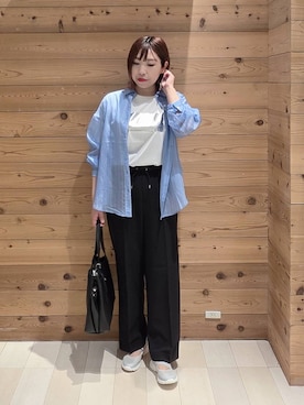 「GLOBAL WORK（グローバルワーク）のアイテム」を使った、テソ子さん（レディース・162cm）の夏コーディネート