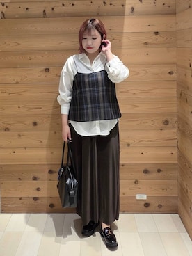 「GLOBAL WORK（グローバルワーク）のアイテム（キャミソール）」を使った、テソ子さん（レディース・162cm）の秋コーディネート