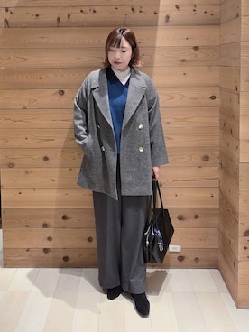 「アイテム（チェスターコート）」を使った、テソ子さん（レディース・162cm・30代）の秋コーディネート