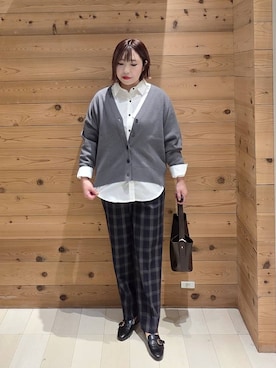 「GLOBAL WORK（グローバルワーク）のあったかウツクシルエットテーパードパンツ/575203（その他パンツ）」を使った、テソ子さん（レディース・162cm）の秋コーディネート