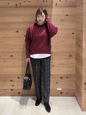 「アイテム（ボストンバッグ）」を使った、テソ子さん（レディース・162cm・30代）の秋コーディネート