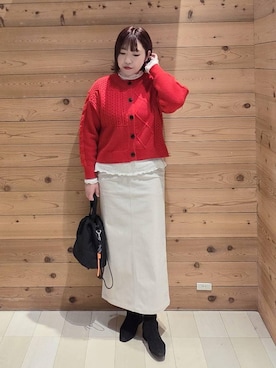 「アイテム（カーディガン/ボレロ）」を使った、テソ子さん（レディース・162cm・30代）の冬コーディネート