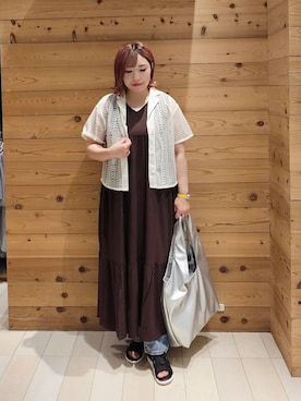 「GLOBAL WORK（グローバルワーク）のアイテム（パンツ）」を使った、テソ子さん（レディース・162cm）の夏コーディネート