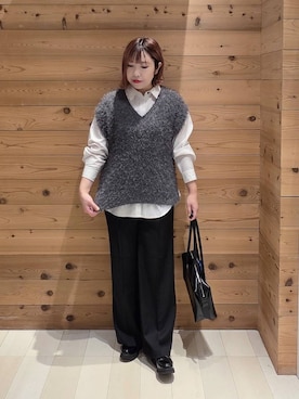 「アイテム（ベスト）」を使った、テソ子さん（レディース・162cm・30代）の秋コーディネート