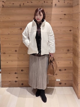 「アイテム（ブルゾン）」を使った、テソ子さん（レディース・162cm・30代）の秋コーディネート