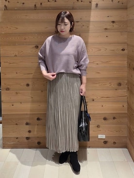 「GLOBAL WORK（グローバルワーク）のふわふわHugmeドルマンプルオーバー/595406（ニット/セーター）」を使った、テソ子さん（レディース・162cm）の秋コーディネート