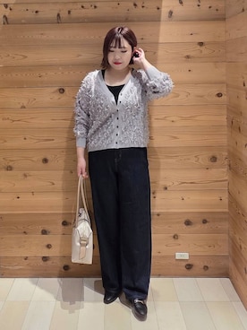 「GLOBAL WORK（グローバルワーク）のGOODデニムバギーパンツ/498388（デニムパンツ）」を使った、テソ子さん（レディース・162cm）の秋コーディネート