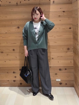 「アイテム（ボストンバッグ）」を使った、テソ子さん（レディース・162cm・30代）の秋コーディネート