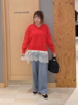 「アイテム（シューズ）」を使った、テソ子さん（レディース・162cm）の春コーディネート