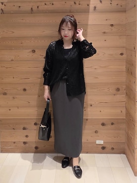 「アイテム（タンクトップ）」を使った、テソ子さん（レディース・162cm・30代）の秋コーディネート