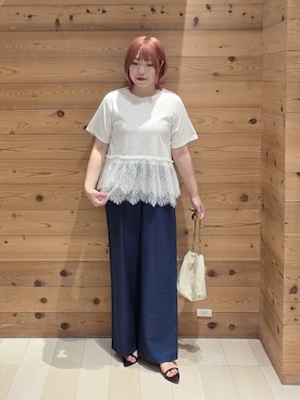 「アイテム（ボディバッグ/ウエストポーチ、ベージュ系）」を使った、テソ子さん（レディース・162cm）の夏コーディネート