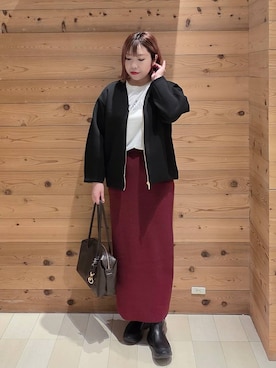 「アイテム（ブルゾン）」を使った、テソ子さん（レディース・162cm・30代）の秋コーディネート