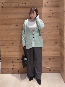 「ハグミーニット_GLOBALWORK」｜「アイテム（ブーツ）」を使った、テソ子さん（レディース・162cm）の秋コーディネート