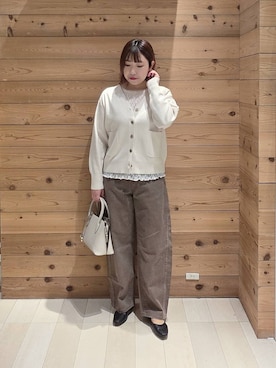 「GLOBAL WORK（グローバルワーク）のらくっション撥水フィットパンプス/135895（パンプス、ブラック系）」を使った、テソ子さん（レディース・162cm）の春コーディネート