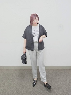 「GLOBAL WORK（グローバルワーク）のアイテム（ジャケット/アウター）」を使った、テソ子さん（レディース・162cm）の夏コーディネート