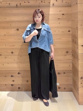「アイテム（タンクトップ）」を使った、テソ子さん（レディース・162cm・30代）の夏コーディネート