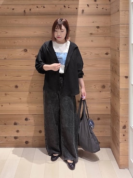 「アイテム（エコバッグ/サブバッグ）」を使った、テソ子さん（レディース・162cm）の春コーディネート
