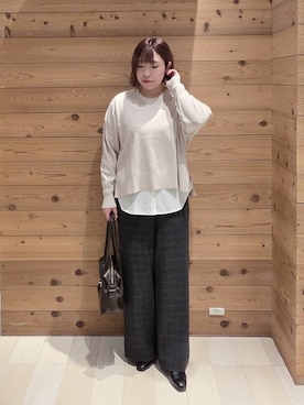 「アイテム（Tシャツ/カットソー）」を使った、テソ子さん（レディース・162cm・30代）の冬コーディネート