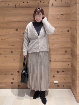 「アイテム（チェスターコート）」を使った、テソ子さん（レディース・162cm）の冬コーディネート