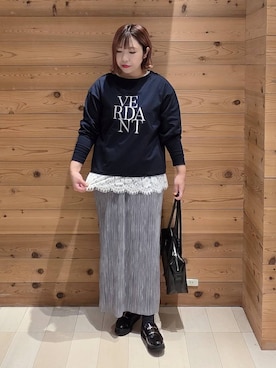 「アイテム（ボストンバッグ）」を使った、テソ子さん（レディース・162cm・30代）の秋コーディネート