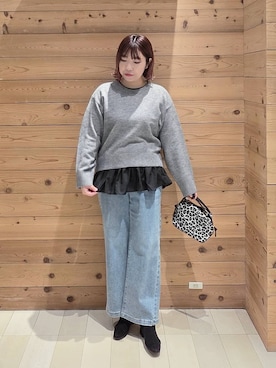 「GLOBAL WORK（グローバルワーク）のアイテム（ダウンジャケット/コート）」を使った、テソ子さん（レディース・162cm）の冬コーディネート