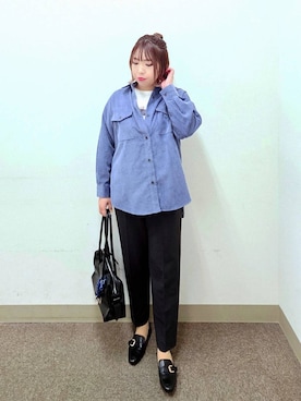 「GLOBAL WORK（グローバルワーク）のあったかウツクシルエットテーパードパンツ/575203（その他パンツ）」を使った、テソ子さん（レディース・162cm）の秋コーディネート