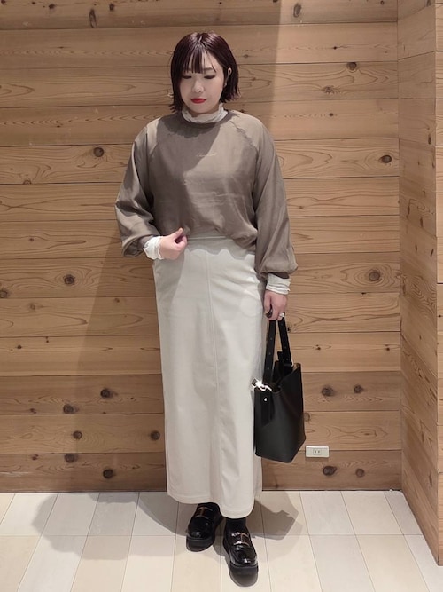 ✨美品✨45R✨コーデュロイ✨イージースカート✨KHAKI GLOBAL WORK スカート イージーケアコーデュロイスカート/575181