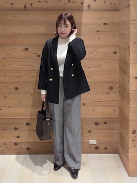 「アイテム（テーラードジャケット）」を使った、テソ子さん（レディース・162cm・30代）の秋コーディネート