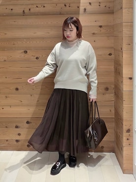 「アイテム（レッグウェア）」を使った、テソ子さん（レディース・162cm）の秋コーディネート