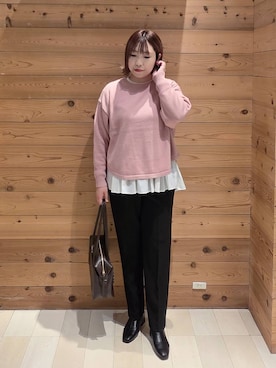 「アイテム（チェスターコート）」を使った、テソ子さん（レディース・162cm・30代）の秋コーディネート