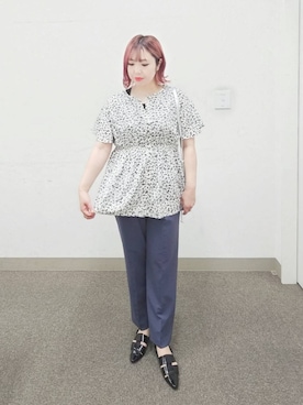 「ウツクシルエット_GLOBAL WORK」｜テソ子さん（レディース・162cm）の夏コーディネート