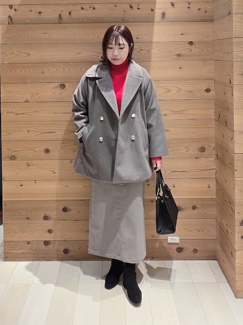 セール】軽やかストレッチ襟2WAYミドルコート/499658（チェスター