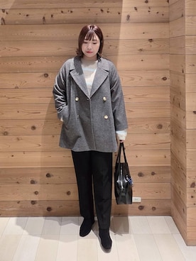 「GLOBAL WORK（グローバルワーク）のアイテム（シューズ）」を使った、テソ子さん（レディース・162cm）の冬コーディネート