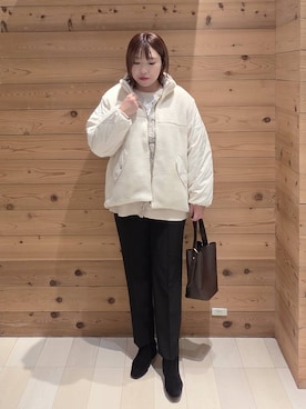 「アイテム（ブルゾン）」を使った、テソ子さん（レディース・162cm・30代）の秋コーディネート