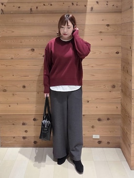 「アイテム（Tシャツ/カットソー）」を使った、テソ子さん（レディース・162cm・30代）の秋コーディネート