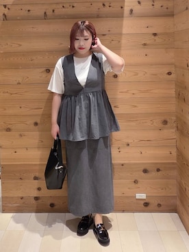 「アイテム（スカート）」を使った、テソ子さん（レディース・162cm・30代）の秋コーディネート