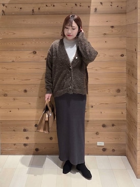 「体型カバー」｜「アイテム（チェスターコート）」を使った、テソ子さん（レディース・162cm）の冬コーディネート