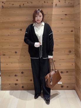 「アイテム（カーディガン/ボレロ）」を使った、テソ子さん（レディース・162cm・30代）の秋コーディネート