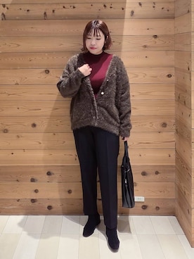 「アイテム（チェスターコート）」を使った、テソ子さん（レディース・162cm・30代）の秋コーディネート