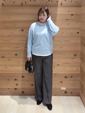 「ハグミーニット_GLOBALWORK」｜「アイテム（ブーツ）」を使った、テソ子さん（レディース・162cm）の秋コーディネート