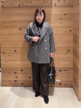 「アイテム（チェスターコート）」を使った、テソ子さん（レディース・162cm・30代）の秋コーディネート