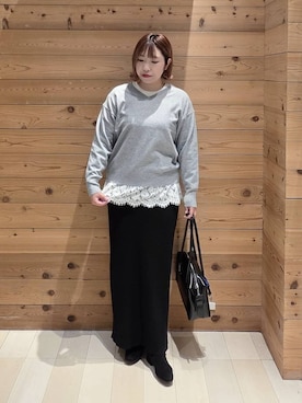 「GLOBAL WORK（グローバルワーク）のアイテム（ダウンジャケット/コート）」を使った、テソ子さん（レディース・162cm）の冬コーディネート