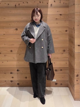 「アイテム（チェスターコート）」を使った、テソ子さん（レディース・162cm・30代）の秋コーディネート