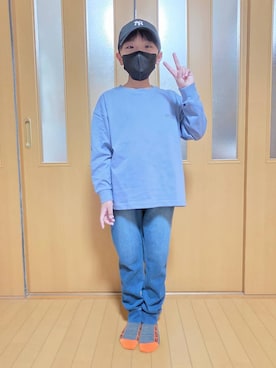 「アイテム（帽子）」を使った、テソ子さん（キッズ・133cm）の秋コーディネート