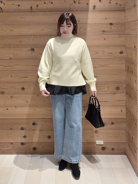 「GLOBAL WORK（グローバルワーク）のアイテム（ダウンジャケット/コート）」を使った、テソ子さん（レディース・162cm）の冬コーディネート