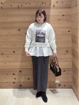 「アイテム（チェスターコート）」を使った、テソ子さん（レディース・162cm・30代）の冬コーディネート