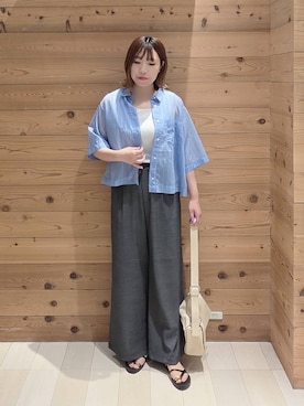 「GLOBAL WORK（グローバルワーク）のアイテム（トップス）」を使った、テソ子さん（レディース・162cm）の夏コーディネート