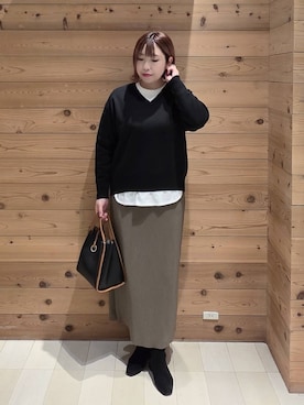 「アイテム（ダウンジャケット/コート）」を使った、テソ子さん（レディース・162cm・30代）の秋コーディネート