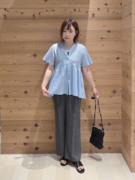 「GLOBAL WORK（グローバルワーク）のアイテム（トップス）」を使った、テソ子さん（レディース・162cm）の夏コーディネート